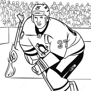 Pittsburgh Penguins Player in Action Coloring Page | Pittsburgh Penguins coloring page