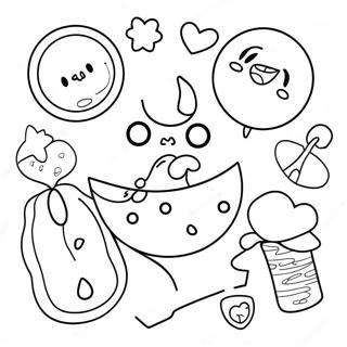 Kidcore Aesthetic Coloring Page | Kidcore coloring page