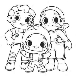 Colorful Kidcore Characters Coloring Page | Kidcore coloring page