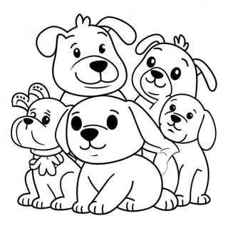 Cute Dog Family Coloring Page | Dog Family coloring page