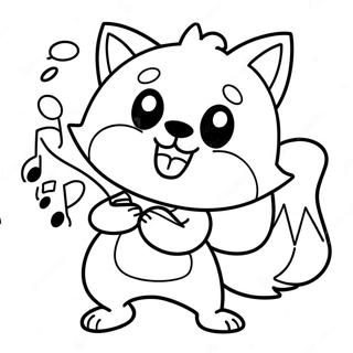 Cute Aggretsuko Singing Coloring Page | Aggretsuko coloring page