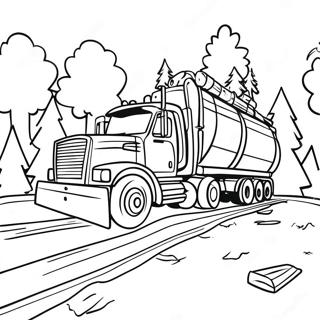 Logging Scene Coloring Page | Logging coloring page