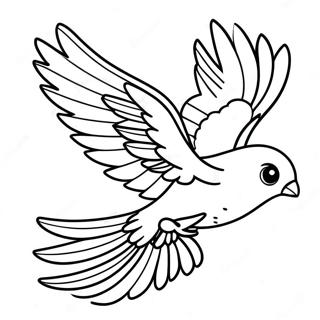 Colorful Tropical Bird in Flight Coloring Page | Tropical Bird coloring page
