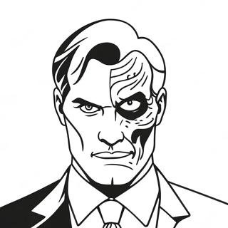 Two Face Character Coloring Page | Two Face coloring page