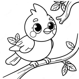 Cute Bluebird Sitting on a Branch Coloring Page | Bluebird coloring page