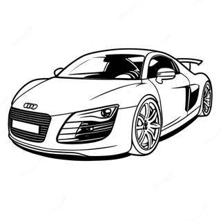 Audi R8 Racing on the Track Coloring Page | Audi R8 coloring page