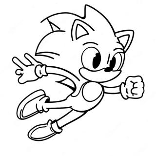 Sonic Running Fast Coloring Page | Vector Sonic coloring page
