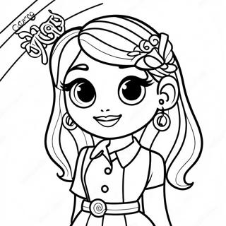 Cool Rainbow High Jade in Fashion Outfit Coloring Page | Rainbow High Jade coloring page