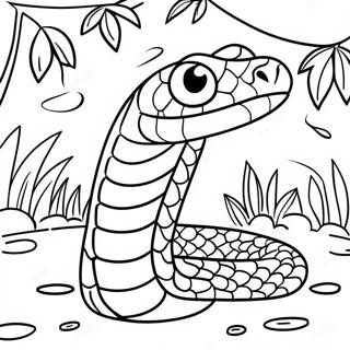 Colorful Jungle Snake Coloring Page | Realistic Snake coloring page