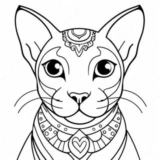 Sphynx Cat Coloring Page | Sphynx Cat coloring page