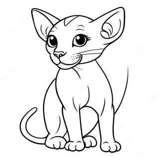 Playful Sphynx Cat Coloring Page | Sphynx Cat coloring page