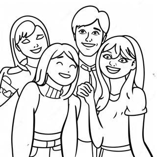 Lizzie McGuire with Friends Coloring Page | Lizzie McGuire coloring page