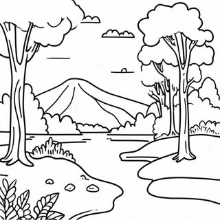 Beautiful North Carolina Landscape Coloring Page | North Carolina coloring page