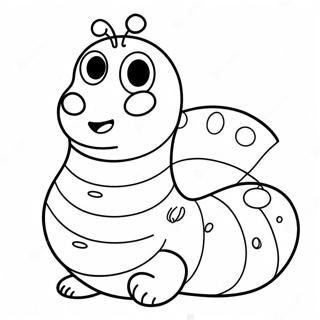 Cute Cartoon Worm Coloring Page | Pages Worm coloring page