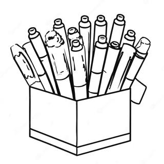 Colorful Markers in a Box Coloring Page | for Markers coloring page