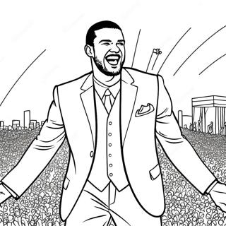 Justin Timberlake Performing on Stage Coloring Page | Justin Timberlake coloring page