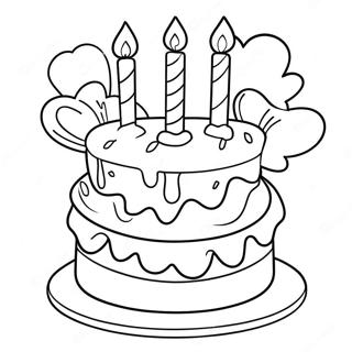 7th Birthday Cake Coloring Page | 7th Birthday coloring page