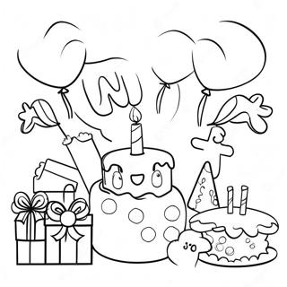 Fun 7th Birthday Party Coloring Page | 7th Birthday coloring page