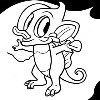 Espio the Chameleon in Action Coloring Page | Espio coloring page