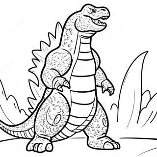 Realistic Godzilla Coloring Page | Realistic Godzilla coloring page