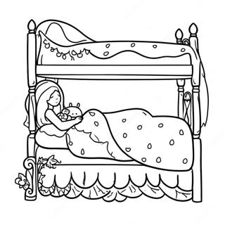 Princess and the Pea Coloring Page | Princess and the Pea coloring page