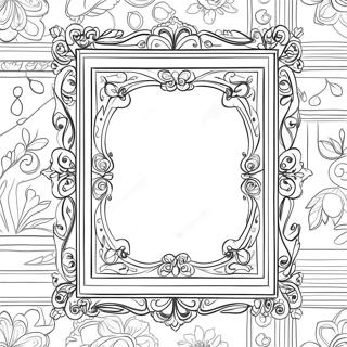 Vintage Picture Frame Coloring Page | Picture Frame coloring page
