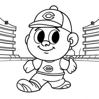Cincinnati Reds Mascot Coloring Page | Cincinnati Reds coloring page