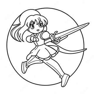 Sailor Saturn in Action Coloring Page | Sailor Saturn coloring page