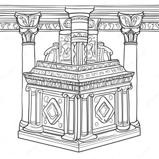 Salomons Tempel Møbler Farvelægningsside | Salomons Tempel Møbler malebog