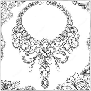 Elegant Necklace Coloring Page | Necklace coloring page