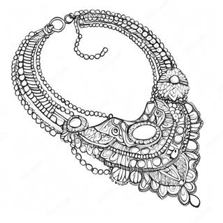 Beaded Necklace Coloring Page | Necklace coloring page