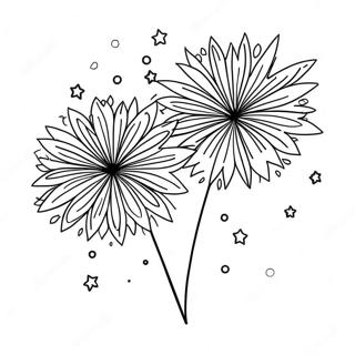 Easy Fireworks Coloring Page | Easy Fireworks coloring page