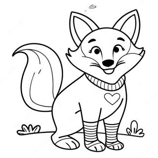 Playful Fox in Colorful Socks Coloring Page | Fox in Socks coloring page