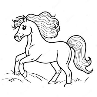 Majestic Horse Galloping Coloring Page | Beautiful Horse coloring page