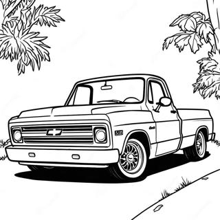 Chevy C10 Vintage Style Coloring Page | Chevy C10 coloring page