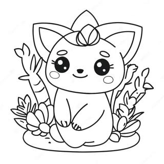 Cute Succulent Kawaii Coloring Page | Kawaii Plant coloring page
