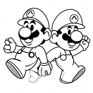 Luigi and Mario Adventure Coloring Page | Super Mario Bros Movie coloring page