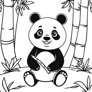 Cute Panda in a Bamboo Forest Coloring Page | China coloring page