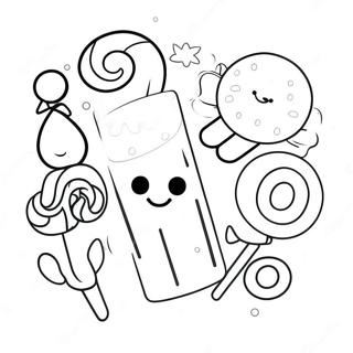 Kawaii Cute Candy Coloring Page | Kawaii Cute Candy coloring page