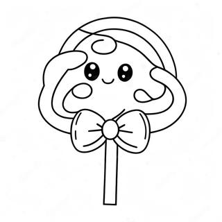 Adorable Kawaii Lollipop Coloring Page | Kawaii Cute Candy coloring page