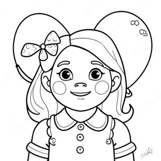 Annie with Colorful Balloons Coloring Page | Annie coloring page