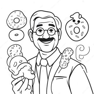 Happy Dad and Donuts Coloring Page | Donuts with Dad coloring page