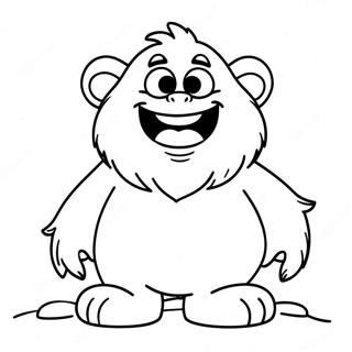 Friendly Abominable Snowman Coloring Page | Abominable Snowman coloring page