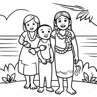 Hawaiian Ohana Family Coloring Page | Ohana coloring page