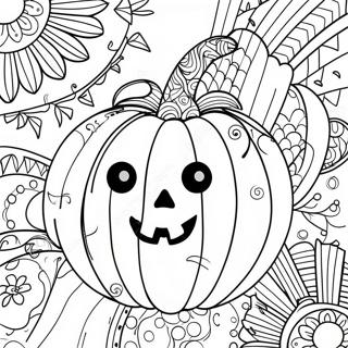 Halloween Zentangle Pumpkin Coloring Page | Halloween Zentangle coloring page