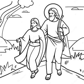 Faithful and Christian Journey Coloring Page | Pilgrim's Progress coloring page