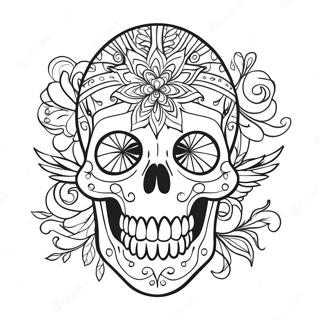 Goth Tattoo Skull Coloring Page | Goth Tattoo coloring page
