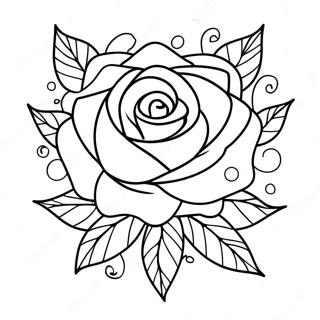 Gothic Rose Tattoo Coloring Page | Goth Tattoo coloring page