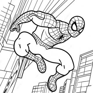 Spiderman 2 Action Pose Coloring Page | Spiderman 2 coloring page