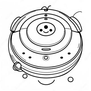 Cute Roomba with a Smile Coloring Page | Roomba coloring page